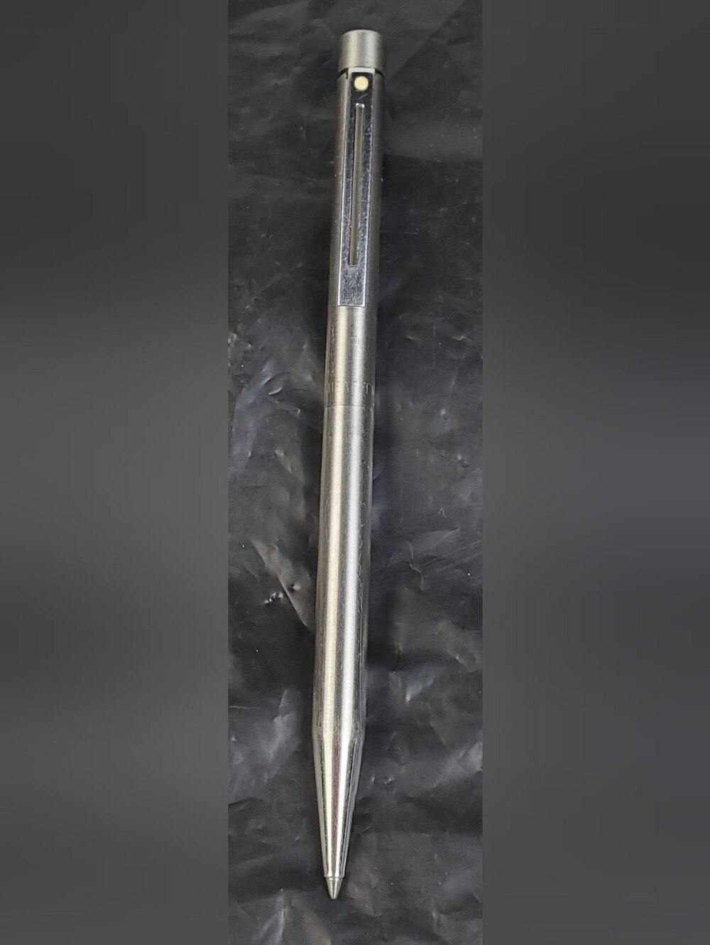 Shaeffer Vintage TARGA White Dot Brushed Stainless Steel Ballpoint Pen - GUC